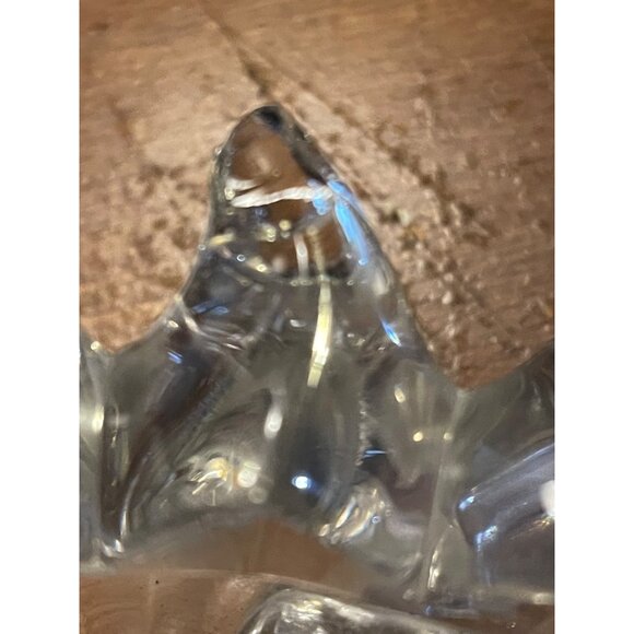 Crystal 3 candle holder sun burst spike shape footed crystal center top READ - Picture 8 of 8